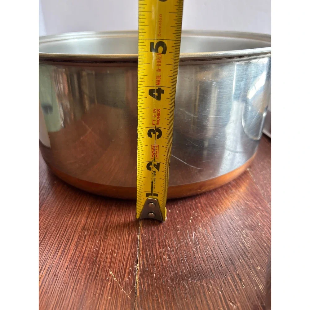 Vintage Revere Ware Copper Bottom Stock Pot Steamer Basket Lid Double Ring 9